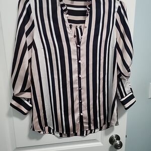 Striped Black and White Women's Top